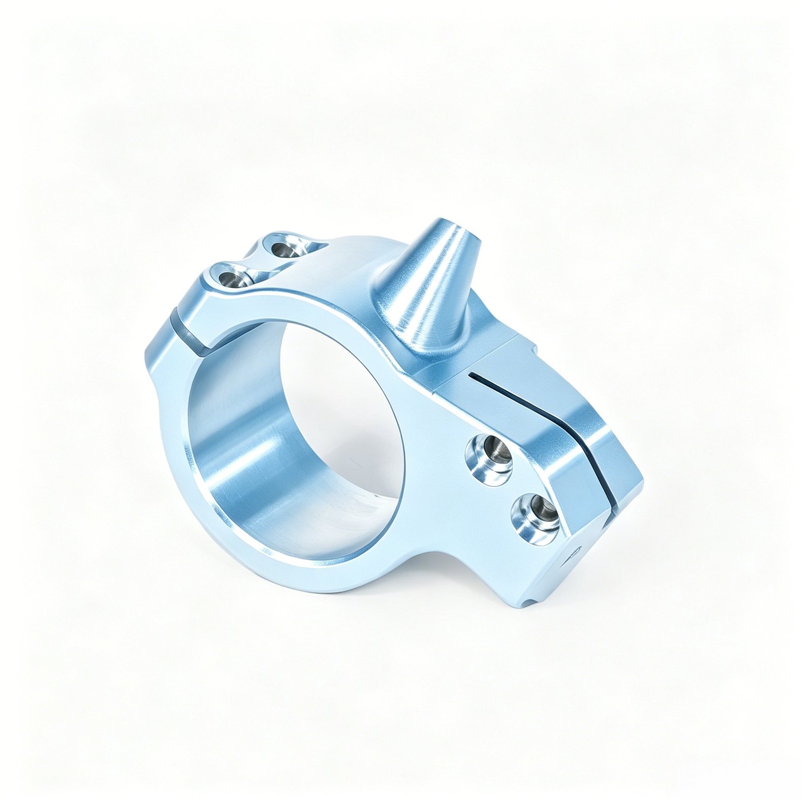 Custom Precision CNC Milled light blue Aluminum Part