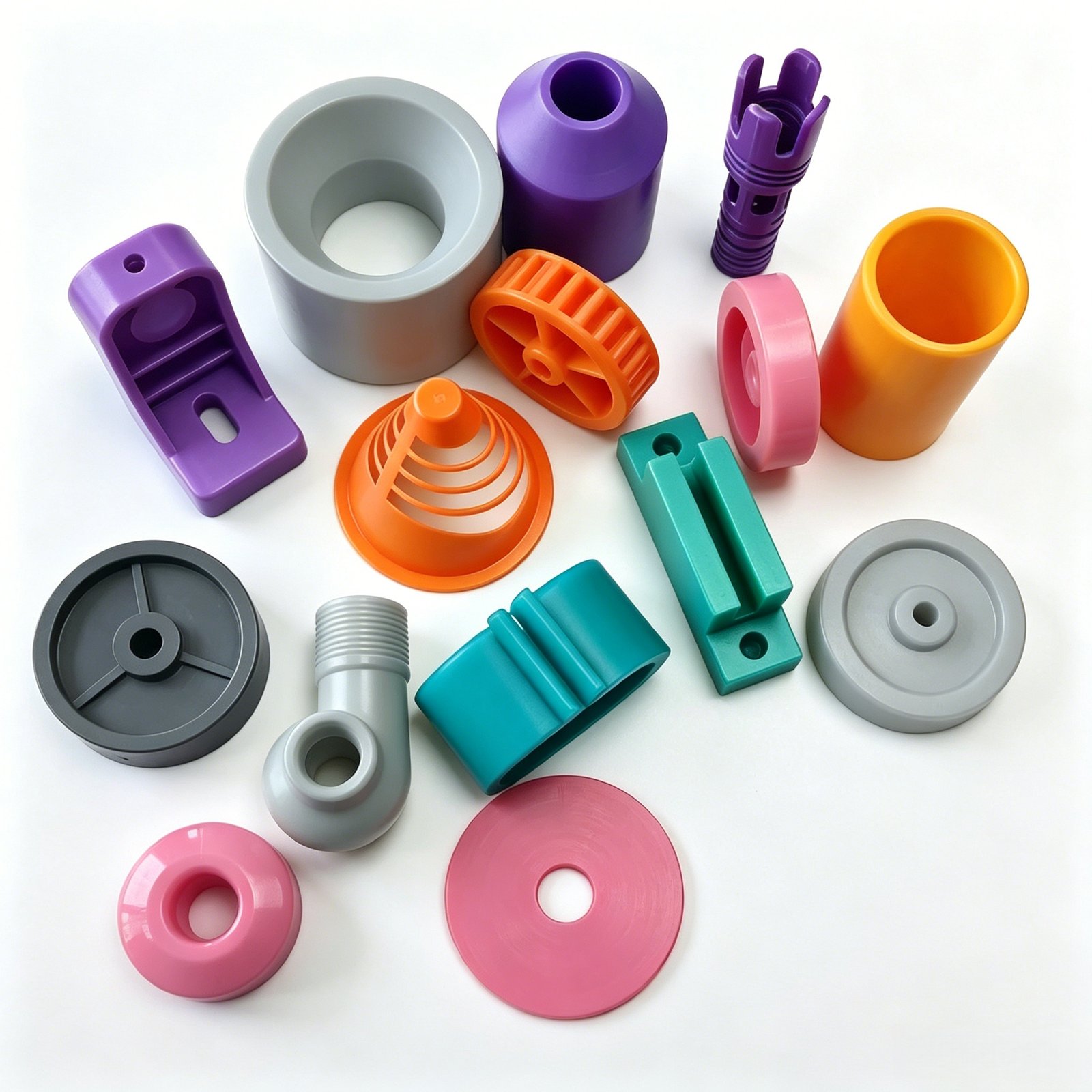 Precision Custom CNC Turned colorful Plastic Part