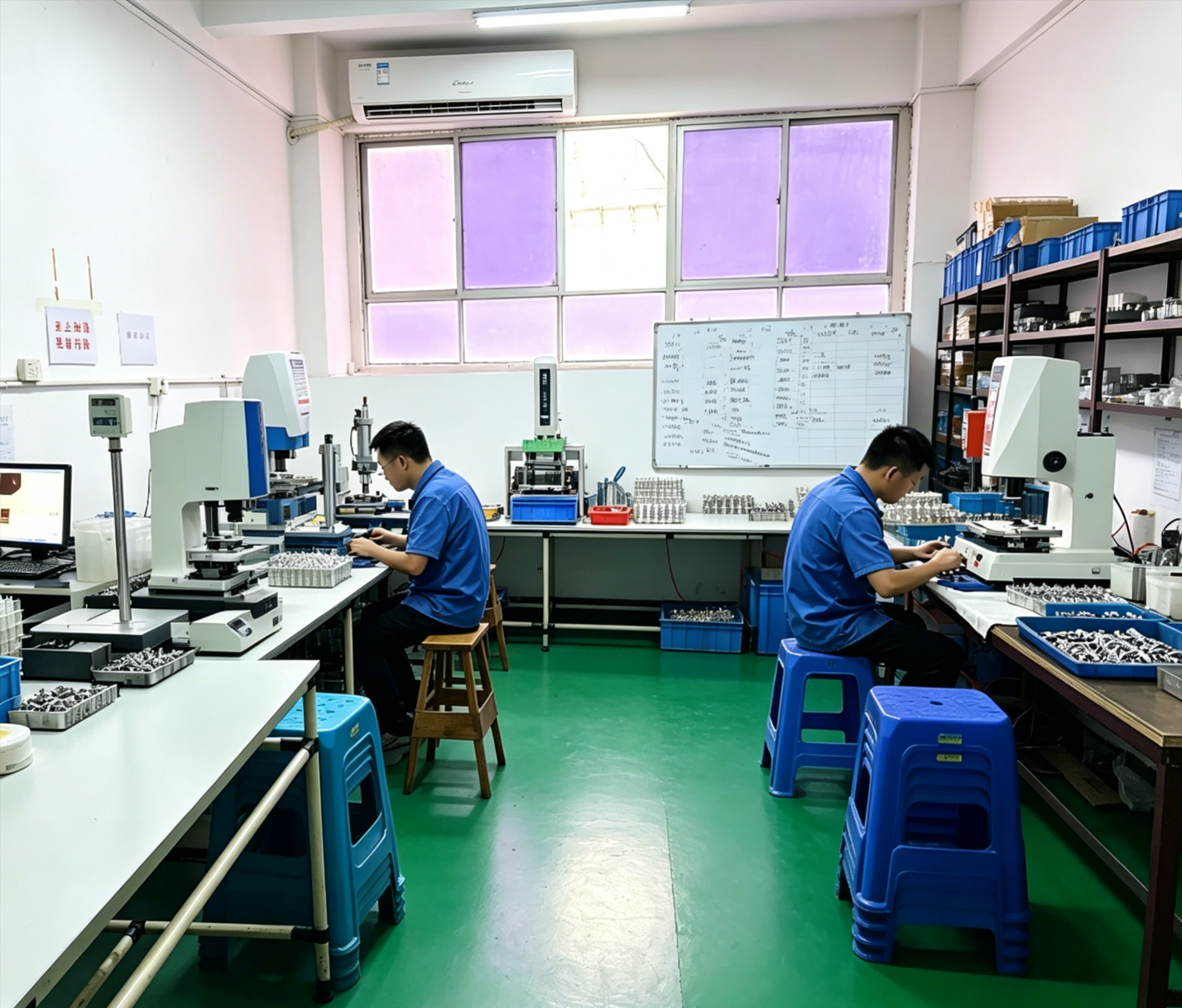 QC inspection with micrometer and height gauge