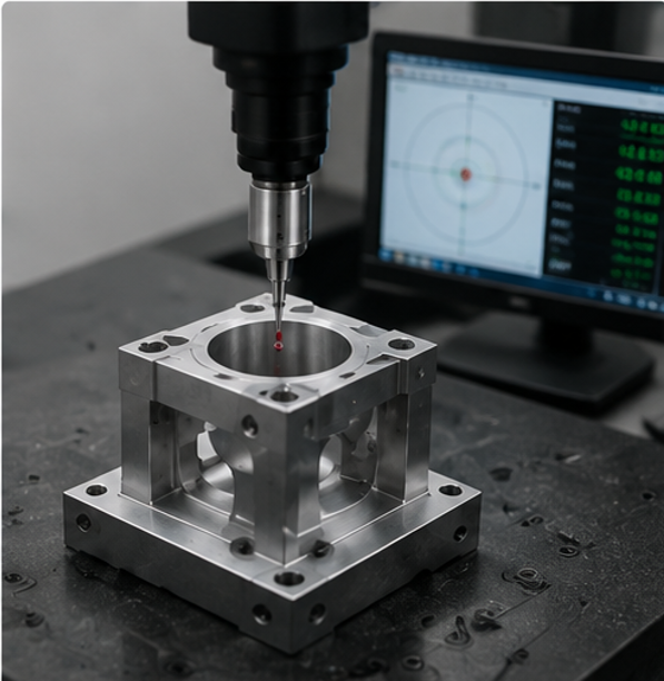 CMM inspection of CNC prototype sample